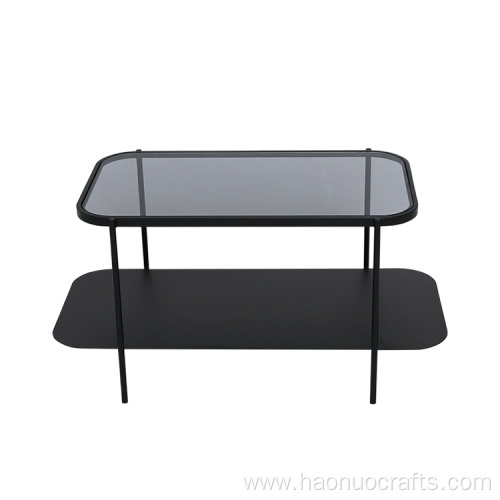 Nordic creative wrought iron double storage table